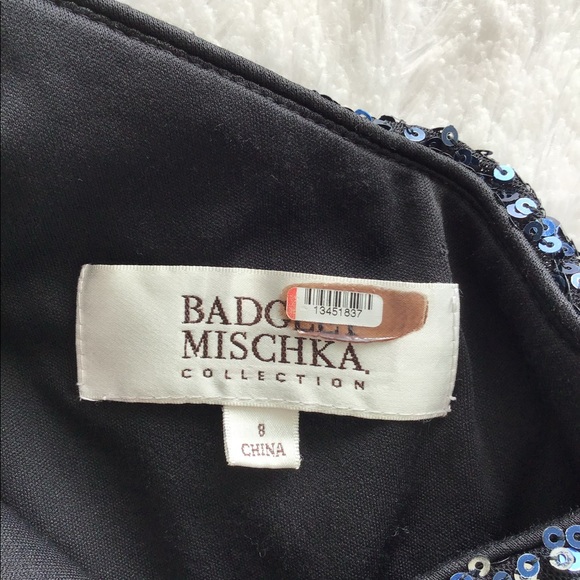 Badgley Mischka One Shoulder Sequin Gown - Picture 9 of 11